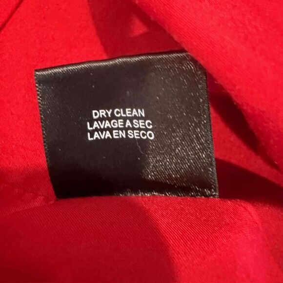 NWOT Badgley Mischka Red Mock Neck Knee Length Dress Pintucks Back Zip Size 4 - Picture 10 of 14